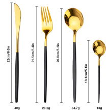 Gold Cutlery  24Pcs/6Set Tableware Sets Of Dishes Knifes Spoons Forks Stainless Steel Cutlery Dinnerware Spoon Set